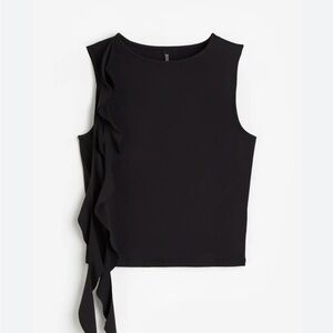 H&M Divided Women’s Black Sleeveless Ruffle Top Size Medium